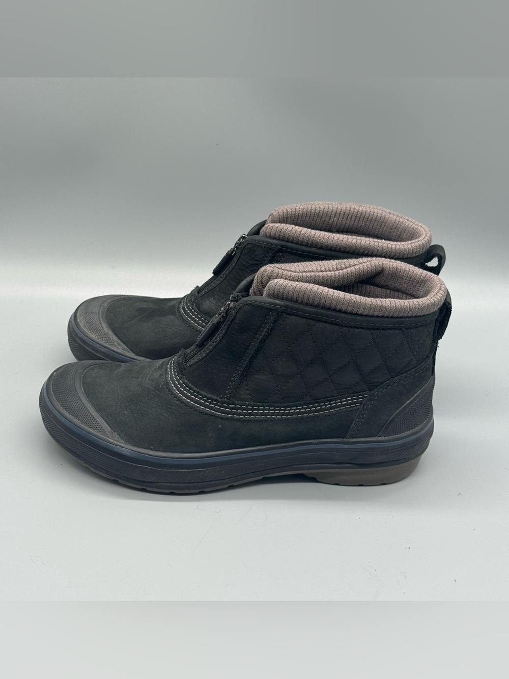 Clarks Muckers Black Quilted Waterproof Zip Up Ankle Boots Womans as 6